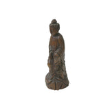 Chinese Boxwood Bodhisattva GuanYin Holding Scroll Display Statue ws4900S