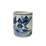 Chinese Small Blue White Scenery Graphic Porcelain Holder ws4902S