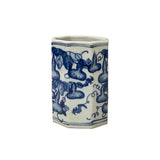 Chinese Blue White Porcelain Hexagon Gourd Graphic Small Vase ws4903S