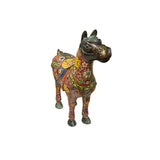 Vintage Oriental Chinese Reddish Maroon Cloisonne Metal Horse Figure ws4936S A