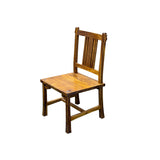 Zen Oriental Straight Legs Bars Backrest Solid Wood Chair ws4941S