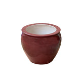 Simple Oxblood Red Glazed Ceramic Fishbowl Planter Pot ws4961S
