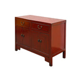 Distressed Brick Red Drawers Doors Sideboard Credenza Console Table ws4987S