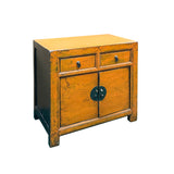 Distressed Vintage Style Weathered Orange Drawers Credenza Cabinet ws4995S