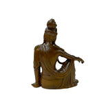 5" Wood Carved Zen Meditation Guan Yin Bodhisattva Serene Figure ws5010S