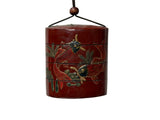 Vintage Red Lacquer Inro Koi Fishes Netsuke Wood Stack Case Deco ws5012S