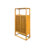 Light Brown Slatted Doors Display Storage Minimalist Zen Bookcase Cabinet ws5015S