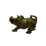Natural Green Mix Stone Ox Cow Fengshui Artistic Decorative Figure ws5031S