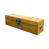 Vintage Scholar Mustard Yellow Leather Rectangular Wood Trunk Box ws5033S
