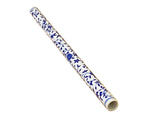 Blue White Porcelain Floral Graphic Flute Shape Tube Display Art ws5039S