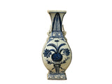 Small Distressed Finish Pear Shape Blue White Graphic Porcelain Vase ws5041S