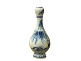 6" Oriental Blue White Scenery Graphic Small Porcelain Art Vase ws5053S