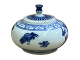 Tiny Small Blue White Oriental Graphic Porcelain Jar ws5056S