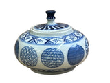 Tiny Small Blue White Oriental Graphic Porcelain Jar ws5057S
