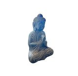 24" Distressed Black Brown Cross Legs Peaceful Hands Stone Buddha Statue ws5078S