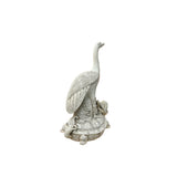Vintage Off White Porcelain Crane on Dragon Turtle Fengshui Figure ws5079S