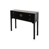 Black 4 Drawers Moon Face Slim Narrow Foyer Console Side Table ws5084S