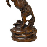 7" Small Brown UpRearing Spirited Details Motifs Wood Horse Figure ws5086S