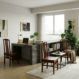 Oriental Modern Yoke High Back Bars Backrest Accent Side Chair ws4950S