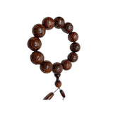 Chinese Rosewood Carved Beads Hand Rosary Praying Bracelet A14S