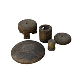 24" Distressed Stone Round Lotus Pattern Stack Lantern Display Art ws4974S