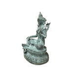 Chinese Rustic Oxidized Patina GuanYin Bodhisattva Metal Buddha Statue GB004S