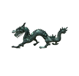 Chinese Rustic Oxidized Patina Fengshui Dragon Metal Figure GB009S