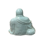 Oriental White Happy Laughing Buddha Ru Yi Praying Beads Porcelain Figure GB018S