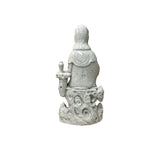 Chinese Handcrafted GuanYin Bodhisattva Crackle Off White Porcelain Statue GB019S
