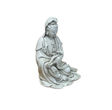 Chinese Handcrafted GuanYin Bodhisattva Holding RuYi Off White Porcelain Statue GB022S