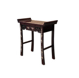 Chinese Rosewood Mother of Pearl Tall Shrine Offering Altar Console Table GB036S
