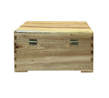 Chinese Tan Brown Rectangular Camphor Wood Storage Box Chest GB043S