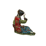 Chinese Porcelain Qing Style Dressing White Crane Lady Figure GB056S