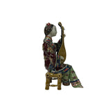 Chinese Porcelain Qing Style Dressing Holding Pipa Lady Figure GB058S