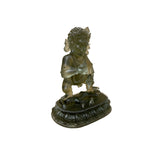 4" Gray Crystal Glass Tibetan Fortune Single Deity Zambala Figure GB061S