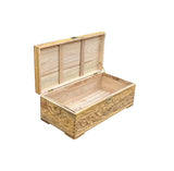 Light Tan Brown Dragon Carving Camphor Wood Trunk Chest GB073S