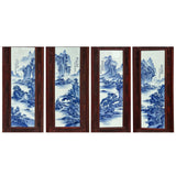 Set 4 Chinese Blue White Landscape Porcelain Painting Wall Panels GB076S