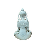 Pale Celadon White  GuanYin Bodhisattva Tong Style Porcelain Statue GB077S