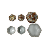 Set 3 Handmade Porcelain Golden Scenery  Graphic Containers  GB082S