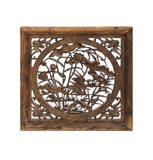 Chinese Square Flower Lotus Birds Wooden Wall Plaque Panel GB103S
