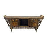 39" Distressed Vintage Chinese Carving Point Edge Chest Table Stand GB104S