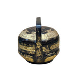 Vintage Oriental Black Golden Graphic Stack Wedding Basket Display GB131S