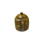 Vintage Chinese Mustard Yellow Graphic Zisha Clay Teapot Art Display GB138S