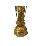 Oriental Metal Bronze Kannon Guan Yin Bodhisattva Holding Lotus Statue GB152S