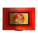 Chinese Flower Bird Red Vinyl Box Regular Size Mahjong Tiles Game Set GB166S