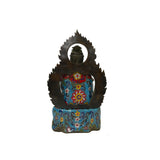 Vintage Cloisonne Enamel Lotus Bodhisattva Metal Buddha Statue GB181S