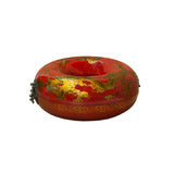 Oriental Red Dragon Phoenix Graphic Donut Shape Container Box GB205S