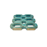 Chinese Rectangular Open Turquoise Mix Glaze Wall Floor Clay Tile GB224S