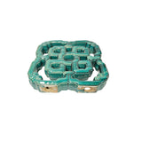 Chinese Eternal Knot Green Mix Glaze Wall Floor Clay Tile GB223S