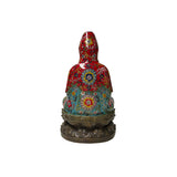 Vintage Cloisonne Enamel Lotus Base Bodhisattva Metal Buddha Statue GB235S